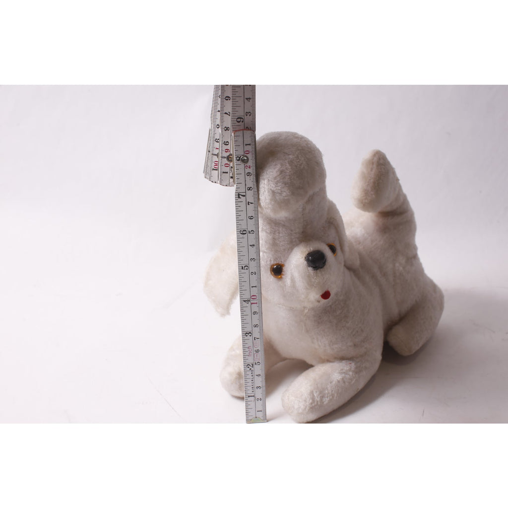 Non Working Vintage 1960s Transistor Radio Plush White Poodle Novelty Collectible ~ 260324-WH 996
