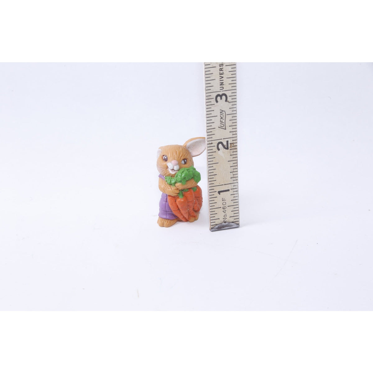 Avon Bunny, Rabbit, Carrot, PVC Figure, Purple Suit, 2", Toy, Miniature, Collectible, Vintage, ~ 70