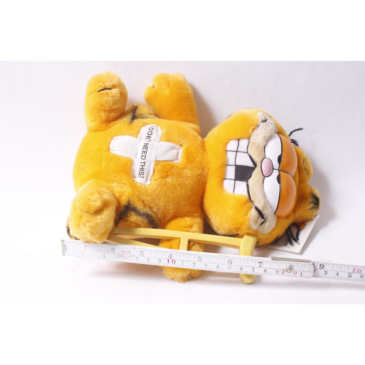 Injury Gift Get Well Dakin Garfield with Crutch Plush with the text I Don't Need This with Tag ~ 260317-WH 987
