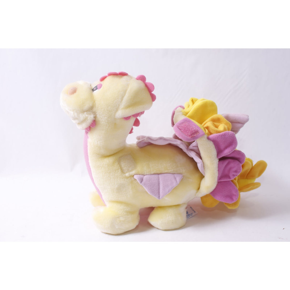 Vintage 1987 Hasbro Be More Plush Dragon Yellow and Pink Soft Toy ~ 260423-WH 1093