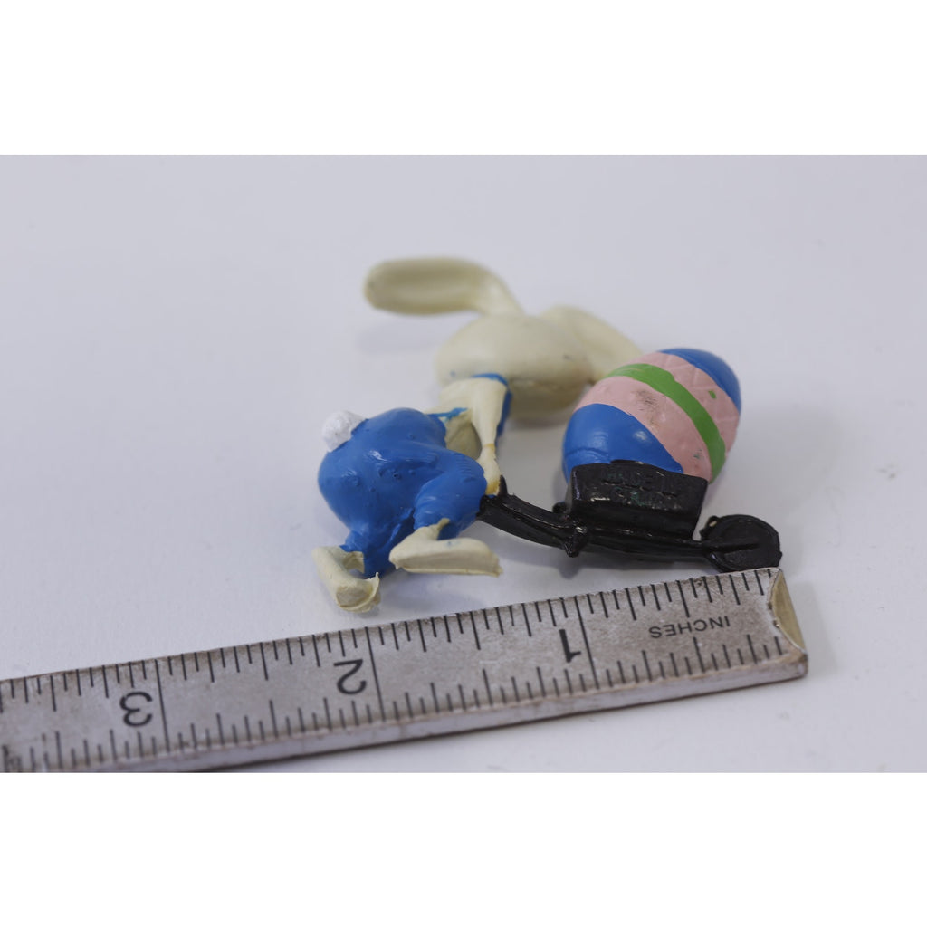 Easter, Unmarked, Rabbit With Wheelbarrow, PVC Figure, Vintage, Toy, Collectible, , 250125-WH 95