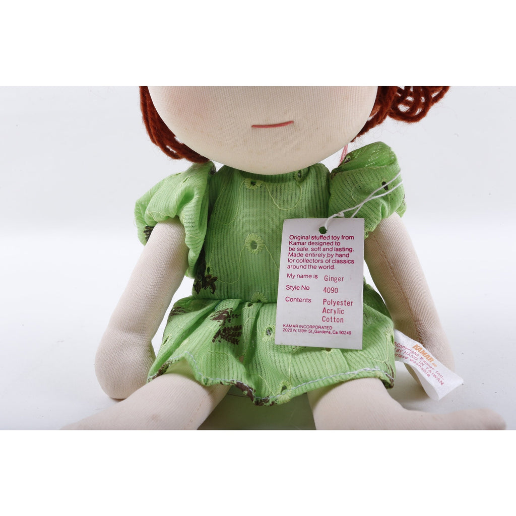 Kamar, Ginger, 4090, Girl In Green Dress, Soft, Plush, Doll, Hanging Toy, Vintage, ~ 20-01-675
