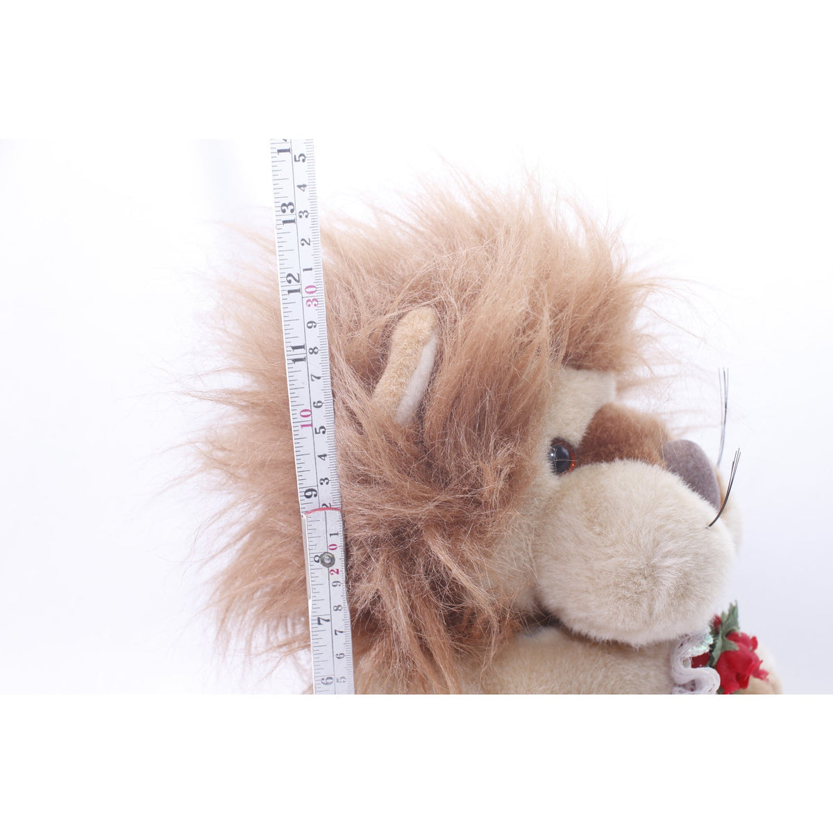 90s Vintage Plush Lion Holding a Flower Bouquet Love Romance Gift Idea ~ 260507-WH 644