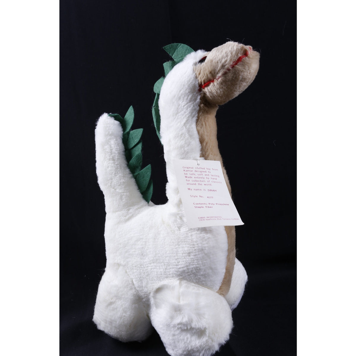Kamar, Rare, Prototype, Sample, OOAK, hand made, Dinah, Dinosaur, Style 4577, White Green, Plush, Doll, ~ 20-34-1209