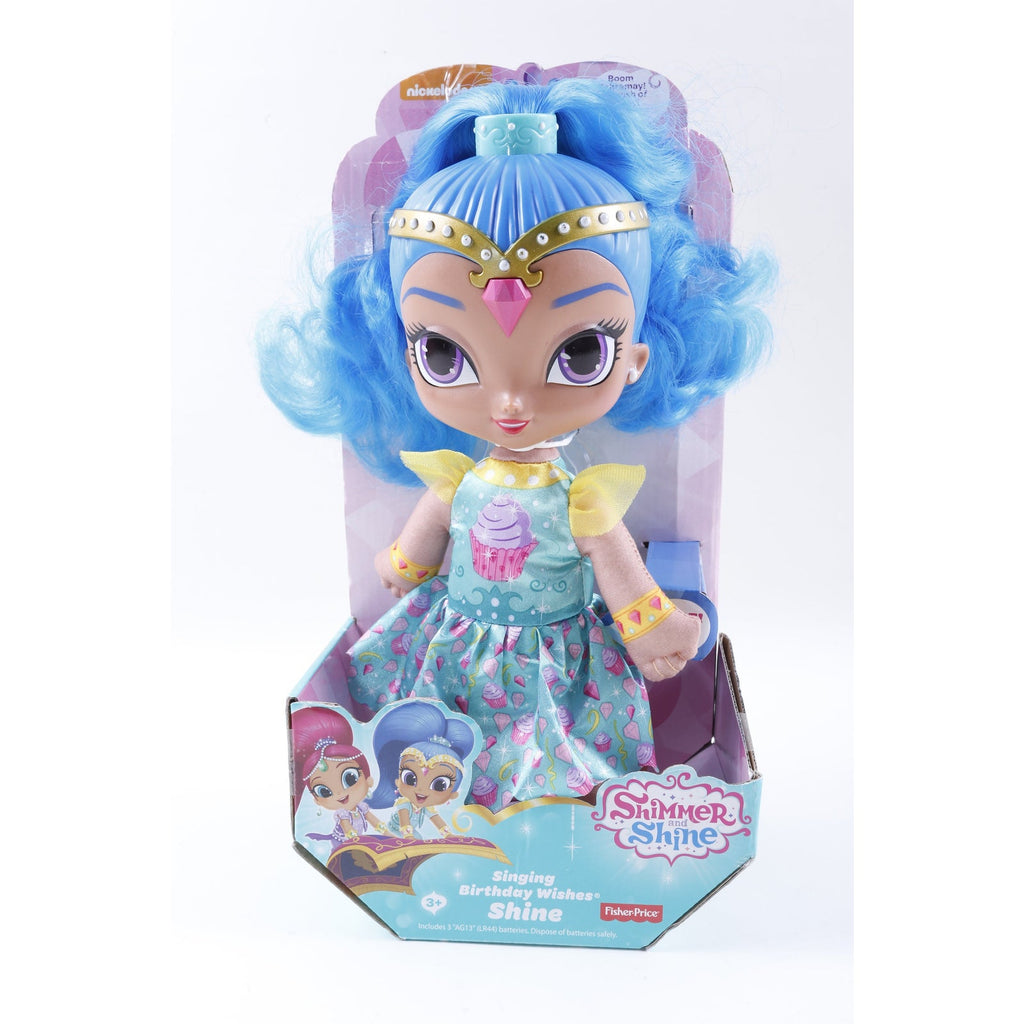VV Shimmer and Shine Doll Fisher-Price Singing Birthday Wishes Blue Dress Blue Hair Action Figure Doll Clothing Vintage Toy ~ 20-01-840