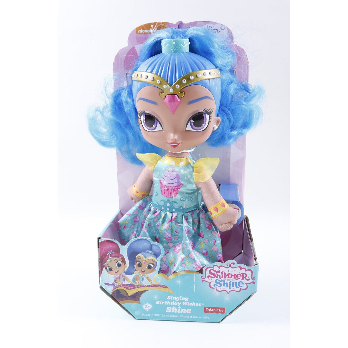 VV Shimmer and Shine Doll Fisher-Price Singing Birthday Wishes Blue Dress Blue Hair Action Figure Doll Clothing Vintage Toy ~ 20-01-840