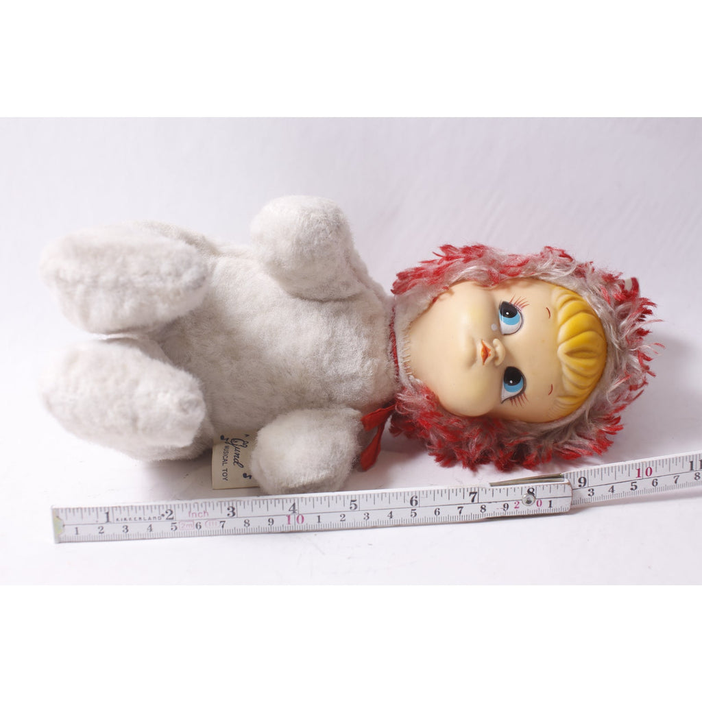 Crying Rubber Face 1950s Gund Musical Toy Pixie Elf with White Soft Plush Body Vintage ~ 260420-WH 1081