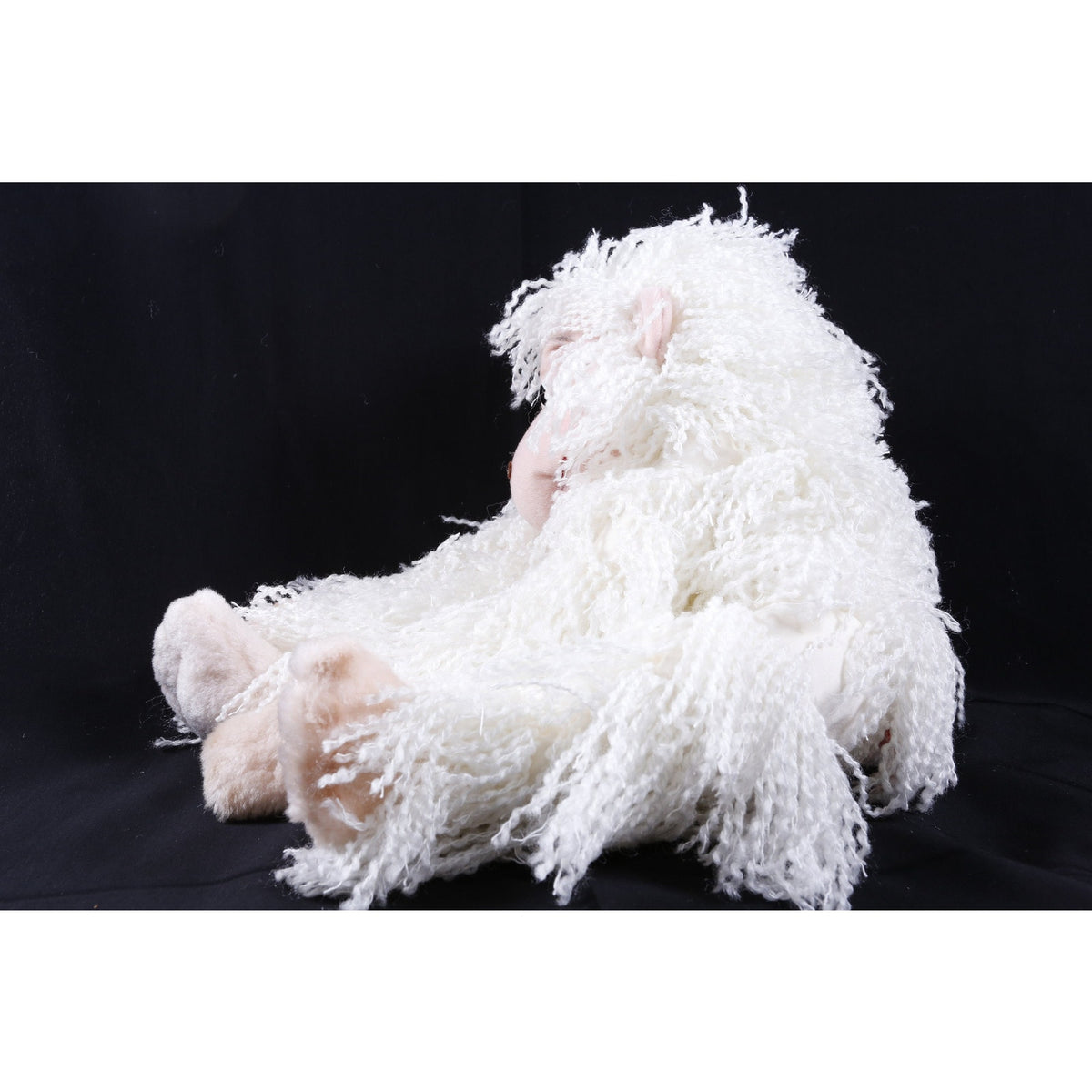 Kamar, Rare, Sample, White, Monkey, Smiling, Pink Face, Soft, Plush, Doll, Stuffed Animal, Vintage, 20-01-277