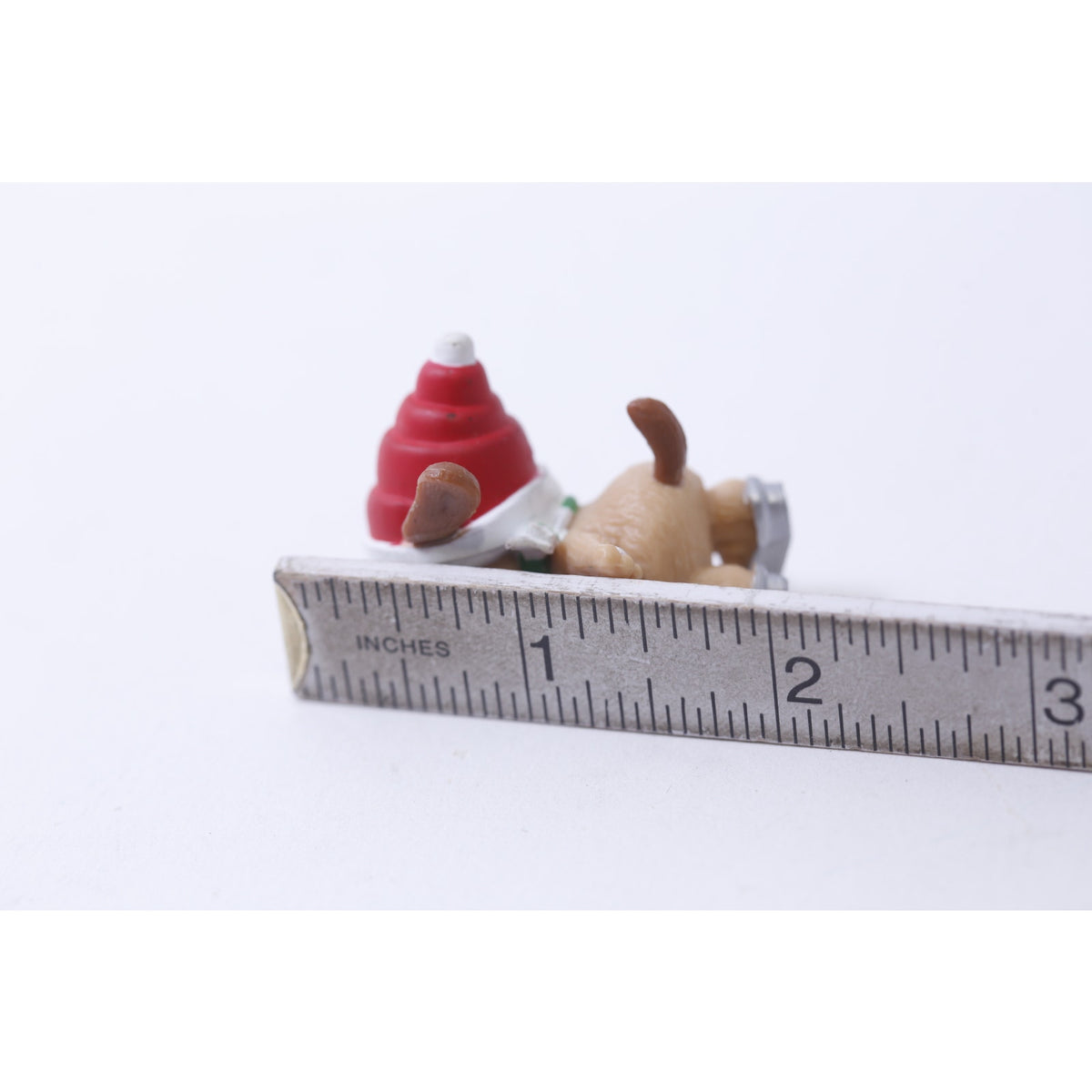 Russ Berrie, Christmas Puppy Dog Ice Skating, Happy Holidays, PVC Figure, Miniature, Vintage, ~ 250113-WH 63
