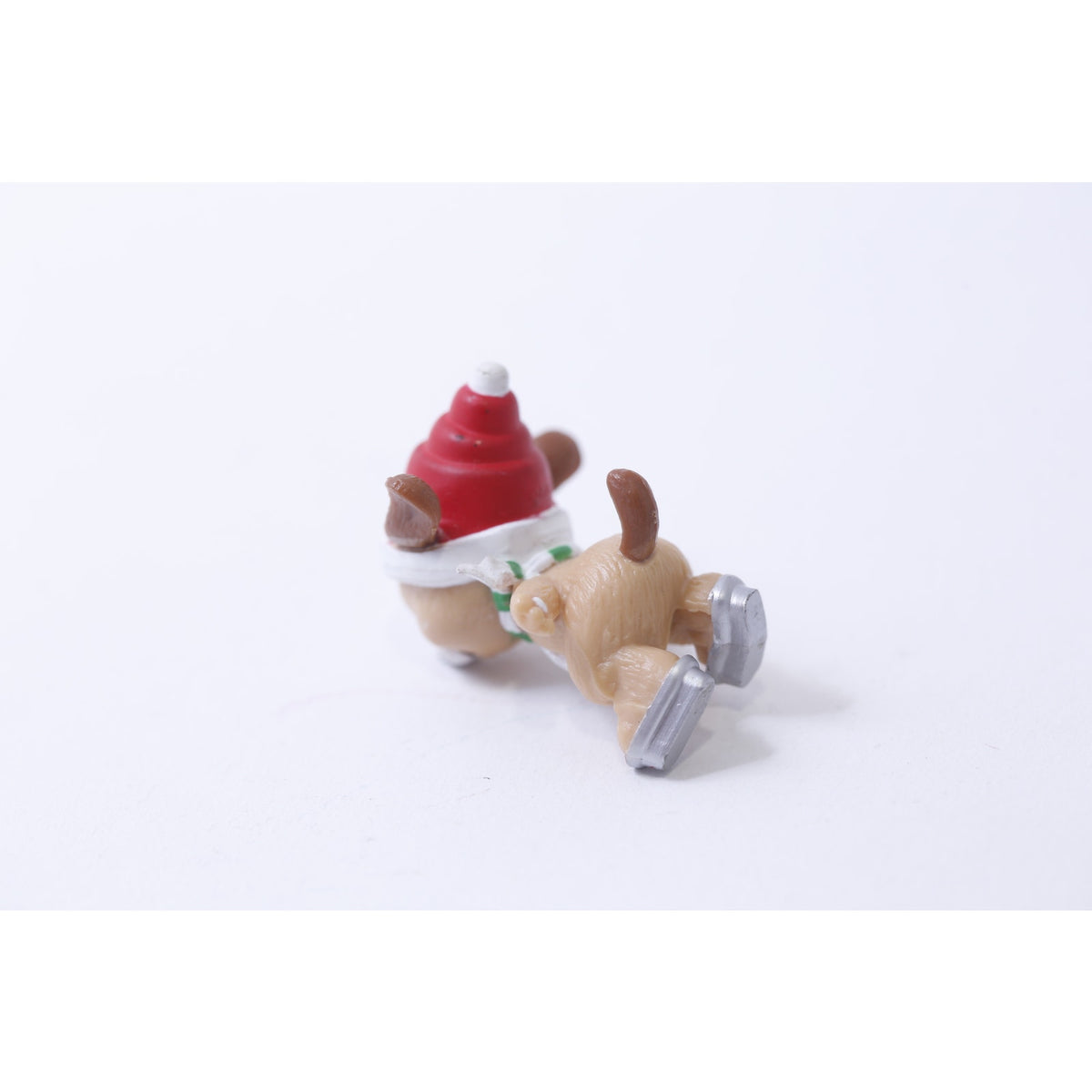 Russ Berrie, Christmas Puppy Dog Ice Skating, Happy Holidays, PVC Figure, Miniature, Vintage, ~ 250113-WH 63