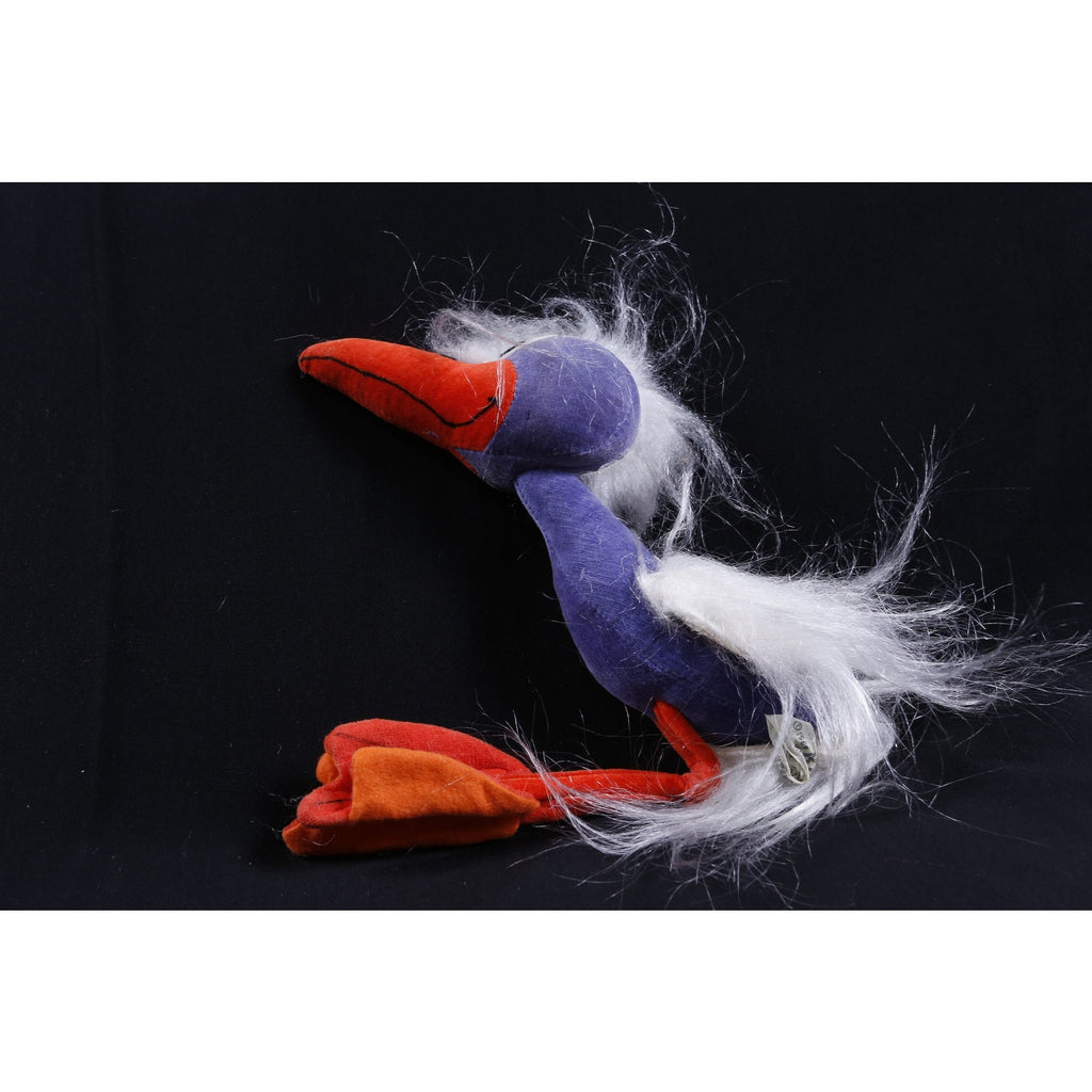 Kamar, Production Sample, 60s Purple, Bird, Road Runner Long Beak, Soft, Plush, Doll, Stuffed Animal, Vintage, 280