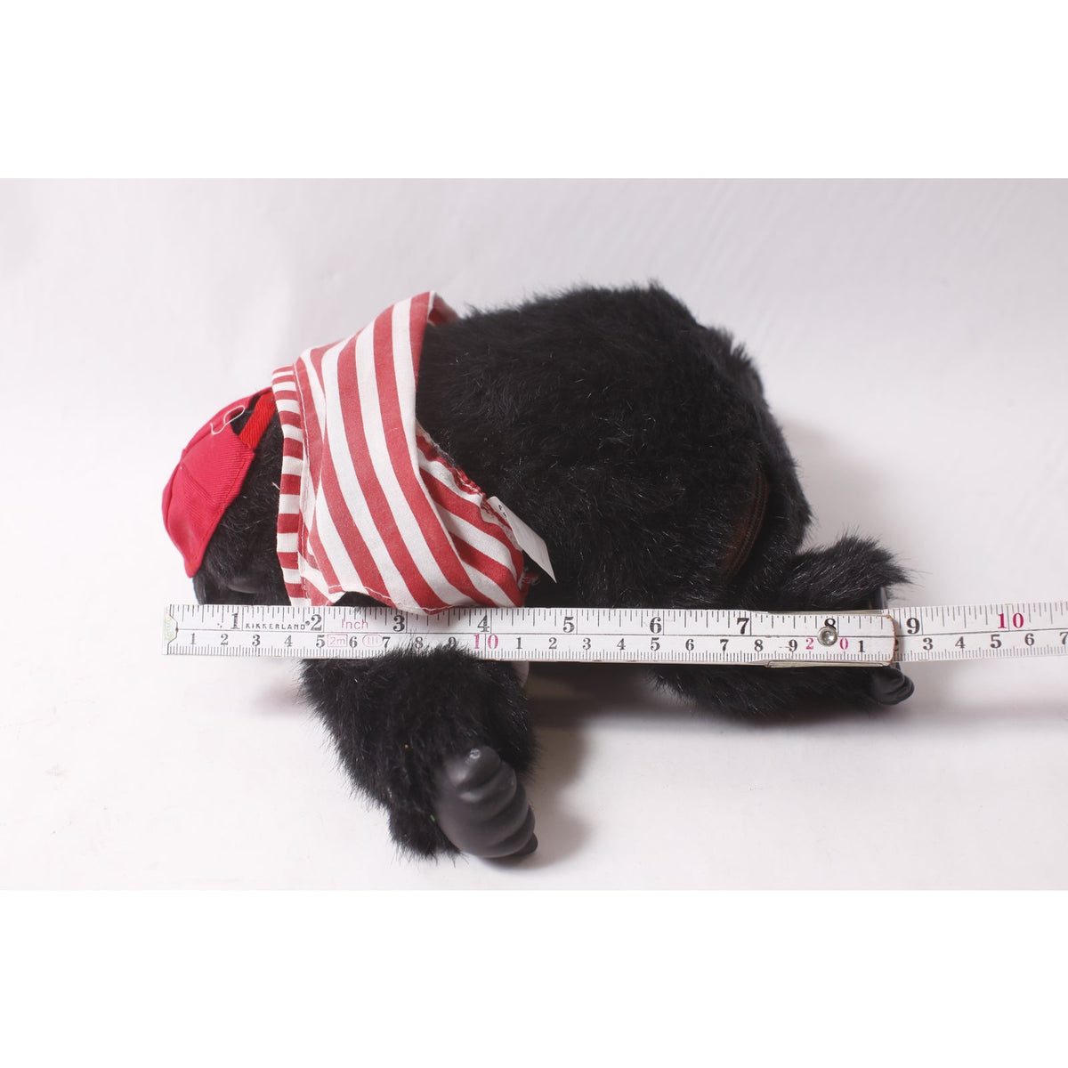 Singing Working Magogo Black Gorilla Plush in Striped Shirt Animated Singing and Dancing ~ 260402-WH 1061