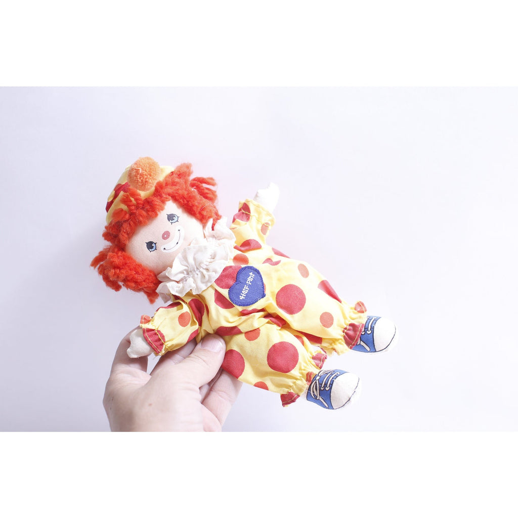 Half-Pint, Clown, Rag Doll, 7", 1978, Morgan, Redhead, Yellow Red Costume, Polka Dot, Vintage, Collectible, ~ WH-021 550