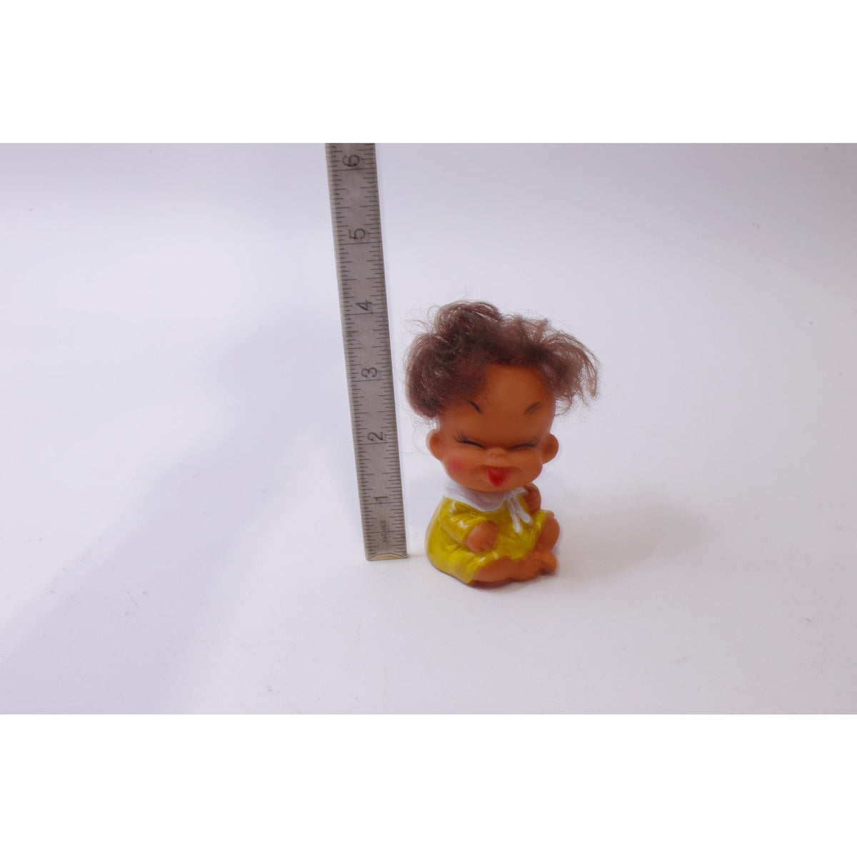Moody Cutie, Rubber Baby Doll, Sticking out Tongue Face Expression, 1960s, Vintage, Collectible, ~ 241226-WH M-21-05