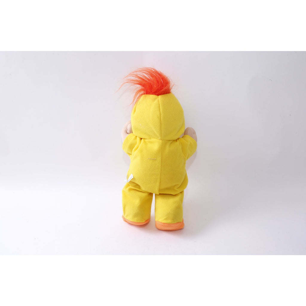 Russ Troll Stuffed Toy, 14", Baby Yellow Duck, Orange Hair, Toy, Vintage, Collectible, Children, Stuffed, Plush ~ 1053