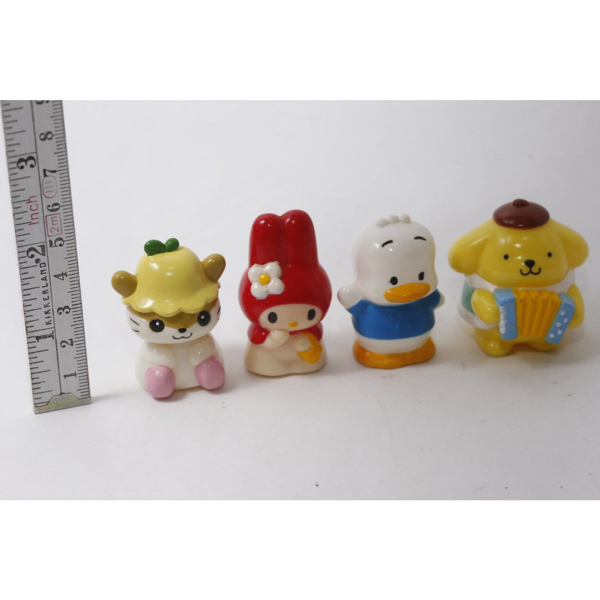 1990s Sanrio Sofubi Lot Kuririn My Melody Pekkle Pompompurin ~ 260828-WH 1347