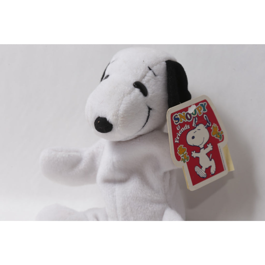 90s Peanuts Snoopy Small Beanie w Tag Collectible Stuffed Animal ~ 260907-WH 351