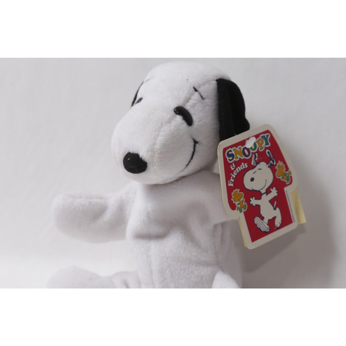 90s Peanuts Snoopy Small Beanie w Tag Collectible Stuffed Animal ~ 260907-WH 351