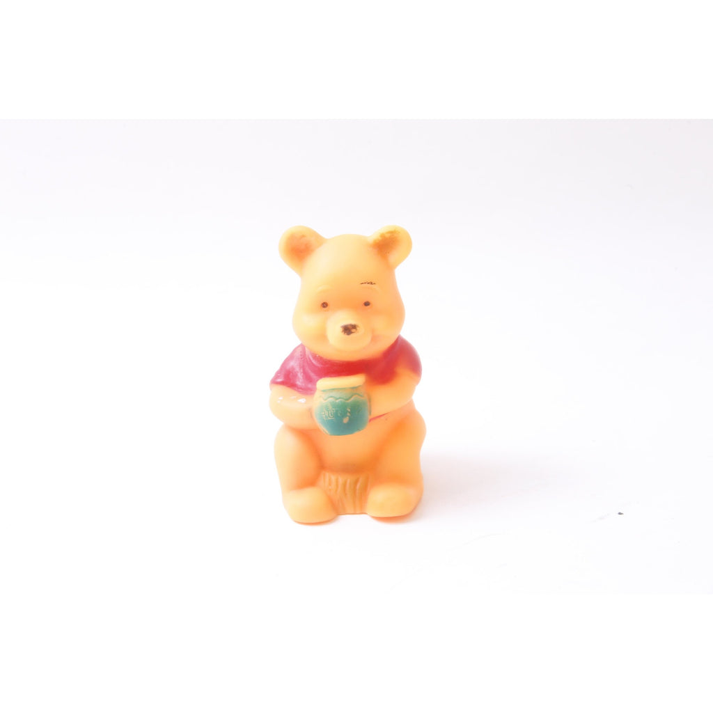 Disney, Winnie The Pooh, Squeaky Toy, PVC Figure, Yellow Teddy Bear, Animal, Cartoon Character, Collectible, Vintage, ~20-01-02