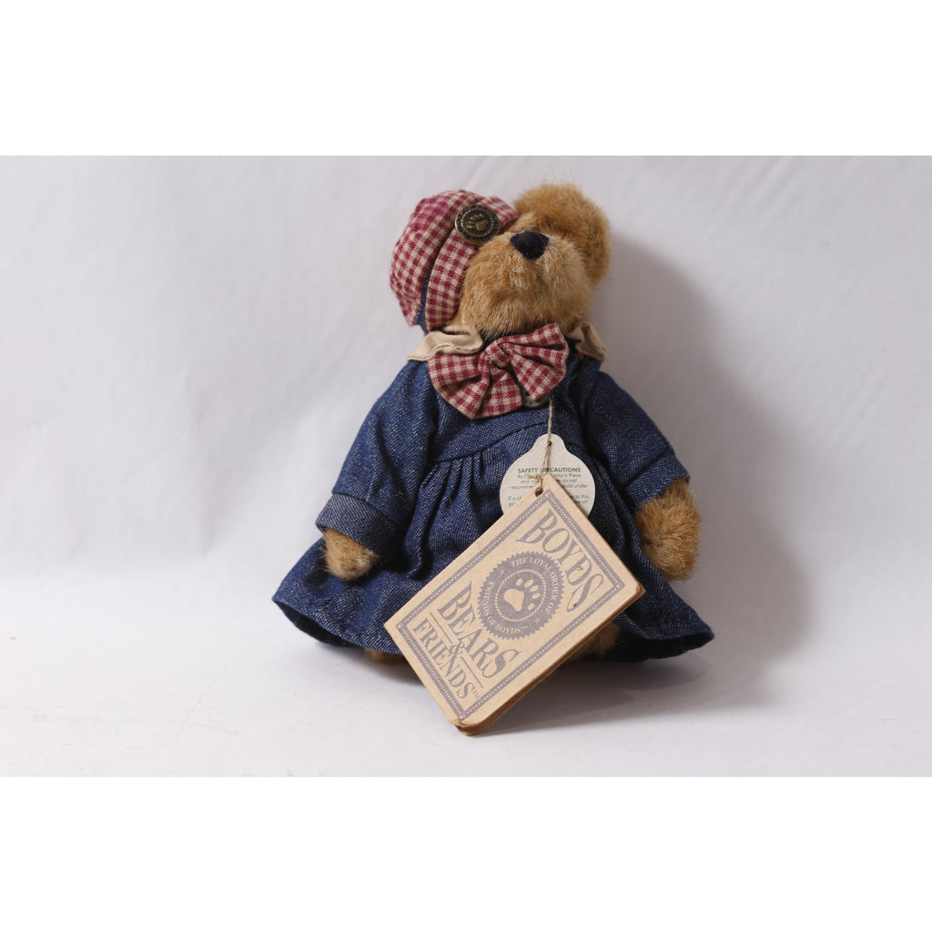Boyds Bears Eleanor Plush Teddy in Denim Dress w Tag ~ 260427-WH M-15-02