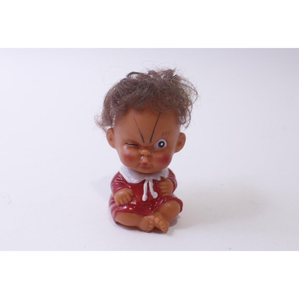 Moody Cutie, Rubber Baby Doll, Pouting Face Expression, 1960s, Vintage, Collectible, ~ 241226-WH M-21-02