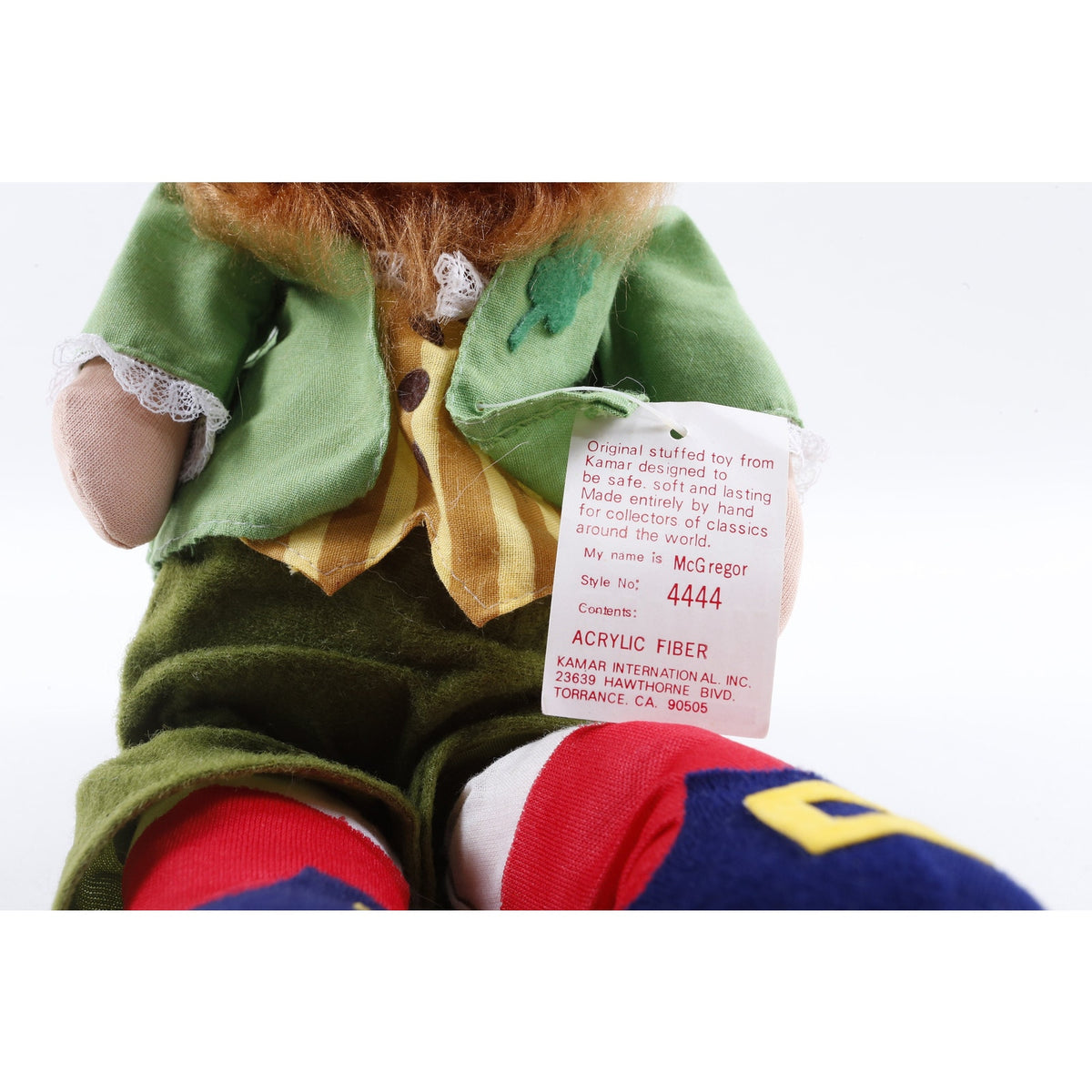 Kamar Rare Prototype Leprichuan hand made McGregor 4444 Soft Plush Toy Green Costume Ireland Style Red Beard Stuffed Doll FLAW ~ 20-01-678