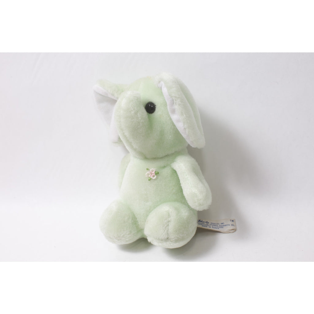 80s Atlanta Novelty Plush Elephant Light Green Stuffed Animal ~ 260907-WH 1139