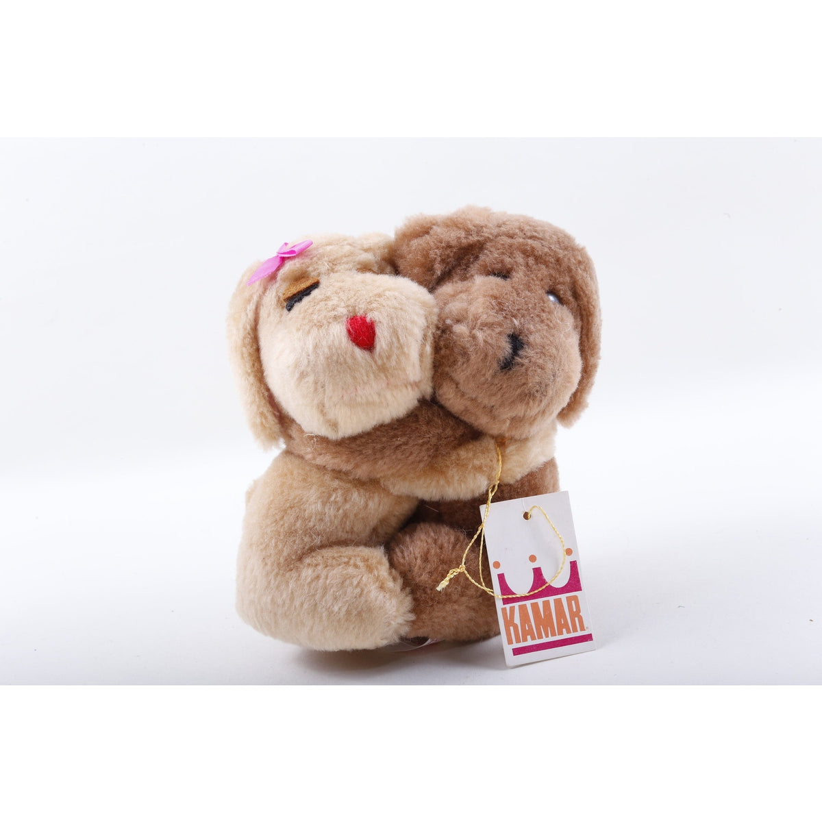Kamar, Salesman Sample, Huggie Pups, Brown Hugging Dogs Pair Plush Stuffed Animal - 237