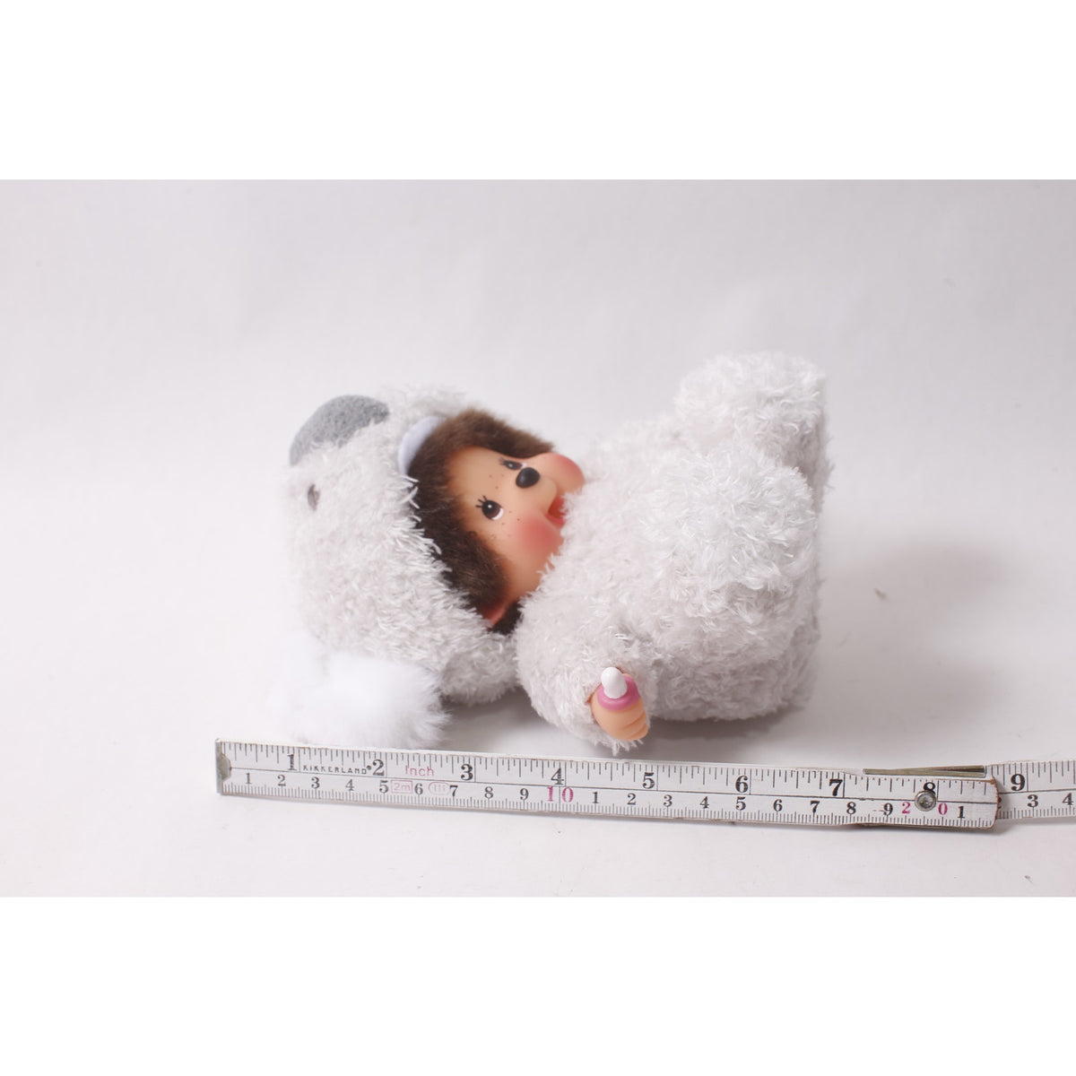 Monchhichi White Fluffy Koala Plush 6" Sitting Toy ~ 260730-WH 468