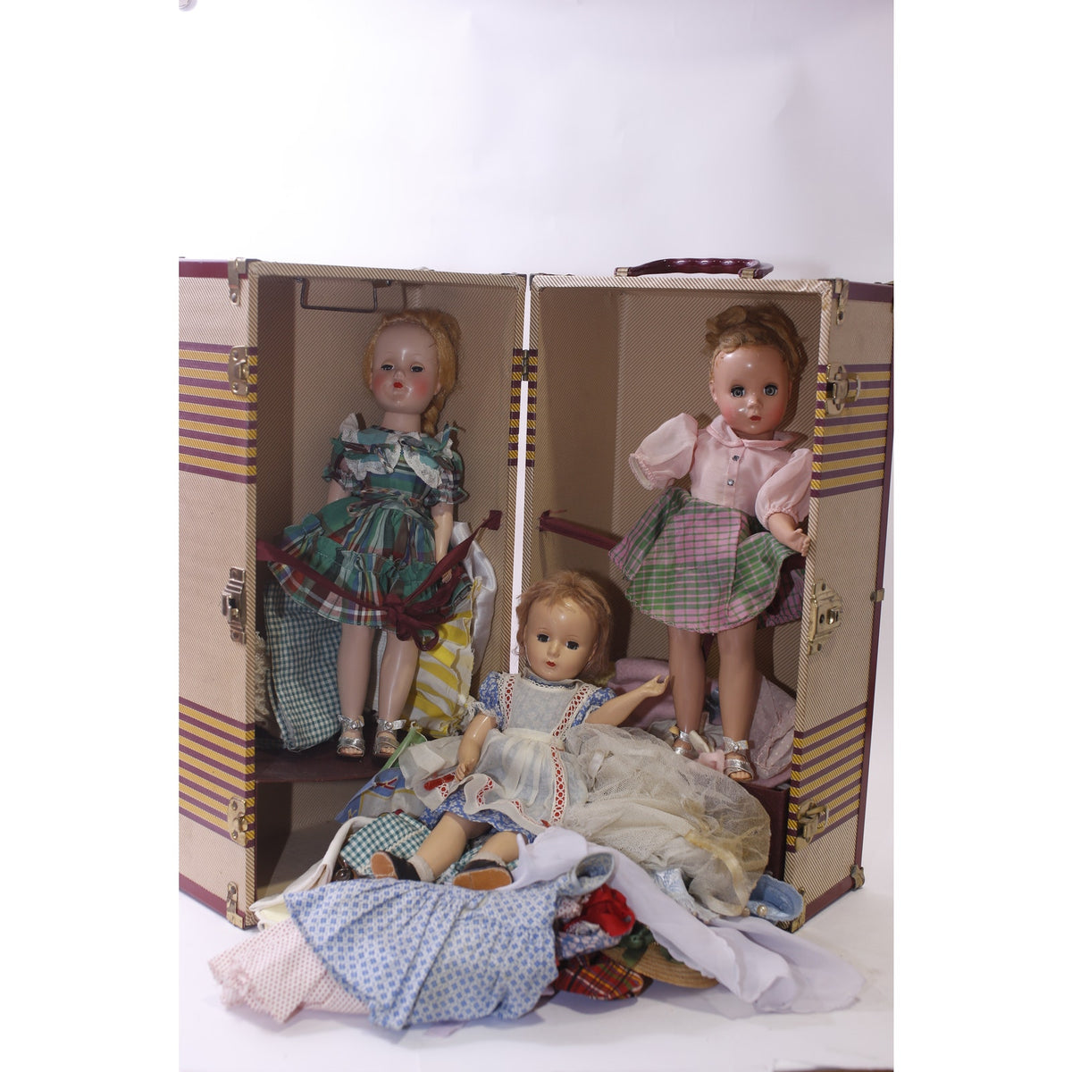 1950s, Madame Alexander, Ideal Tony, Doll Lot, Trunk, Clothing, Carry Trunk, Vintage, ~ 260112-WH 1377