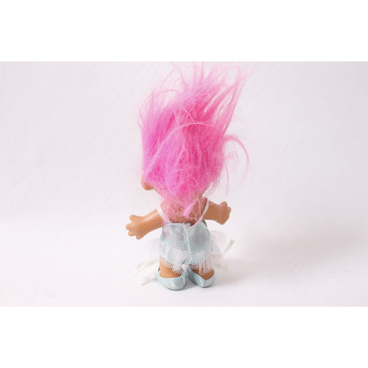 1990s Vintage Russ Ballerina Troll Doll in Blue Dres with Pink Hair ~ 260423-WH 1093