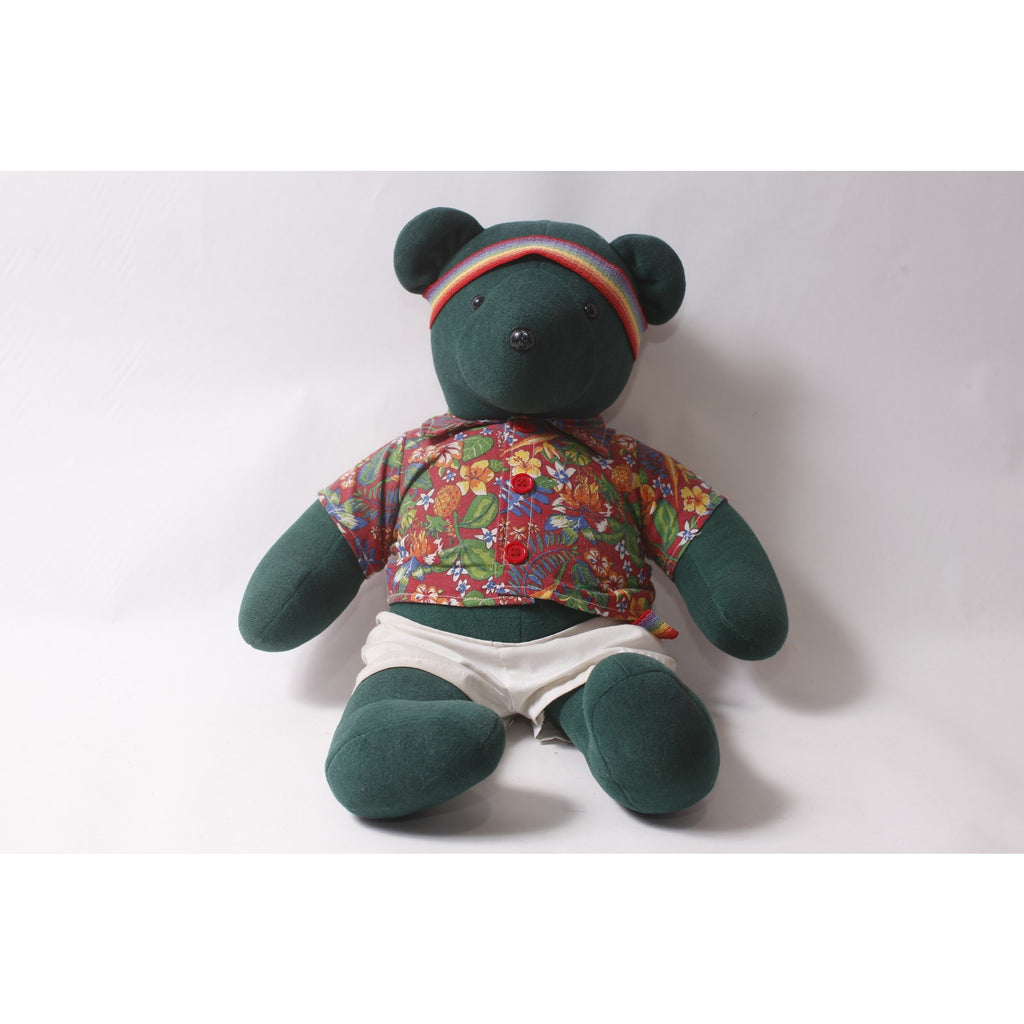 1979 North American Bear Large Hawaii Plush Bear Tropical Shirt ~ 260718-GW Q-5