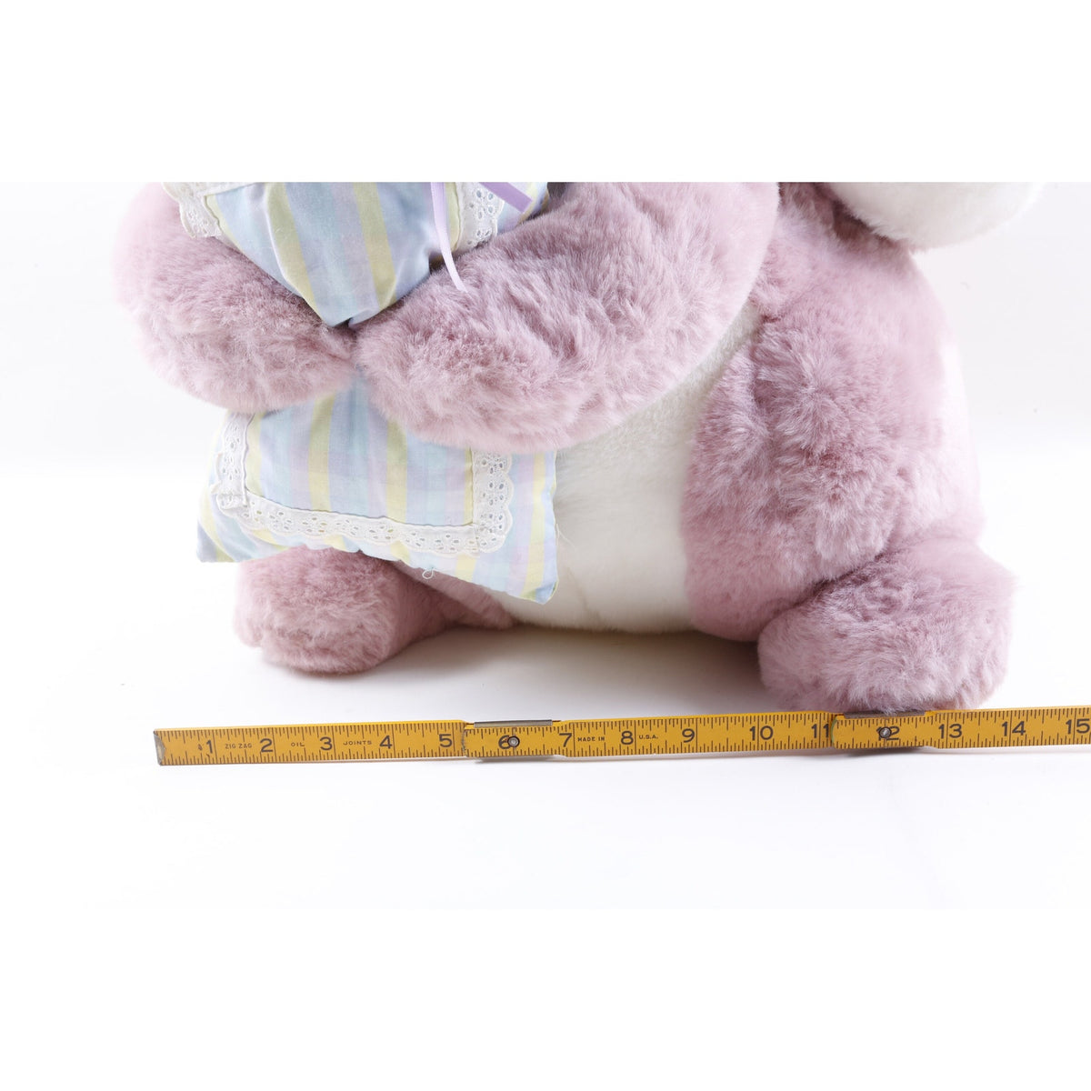 XL Kamar, Rare, Pink Rabbit, Bunny, HUGE Prototype, Sample, OOAK, hand made, Christy Rabbit With Pillow, 1984, Stuffed Animal, ~ 20-01-940