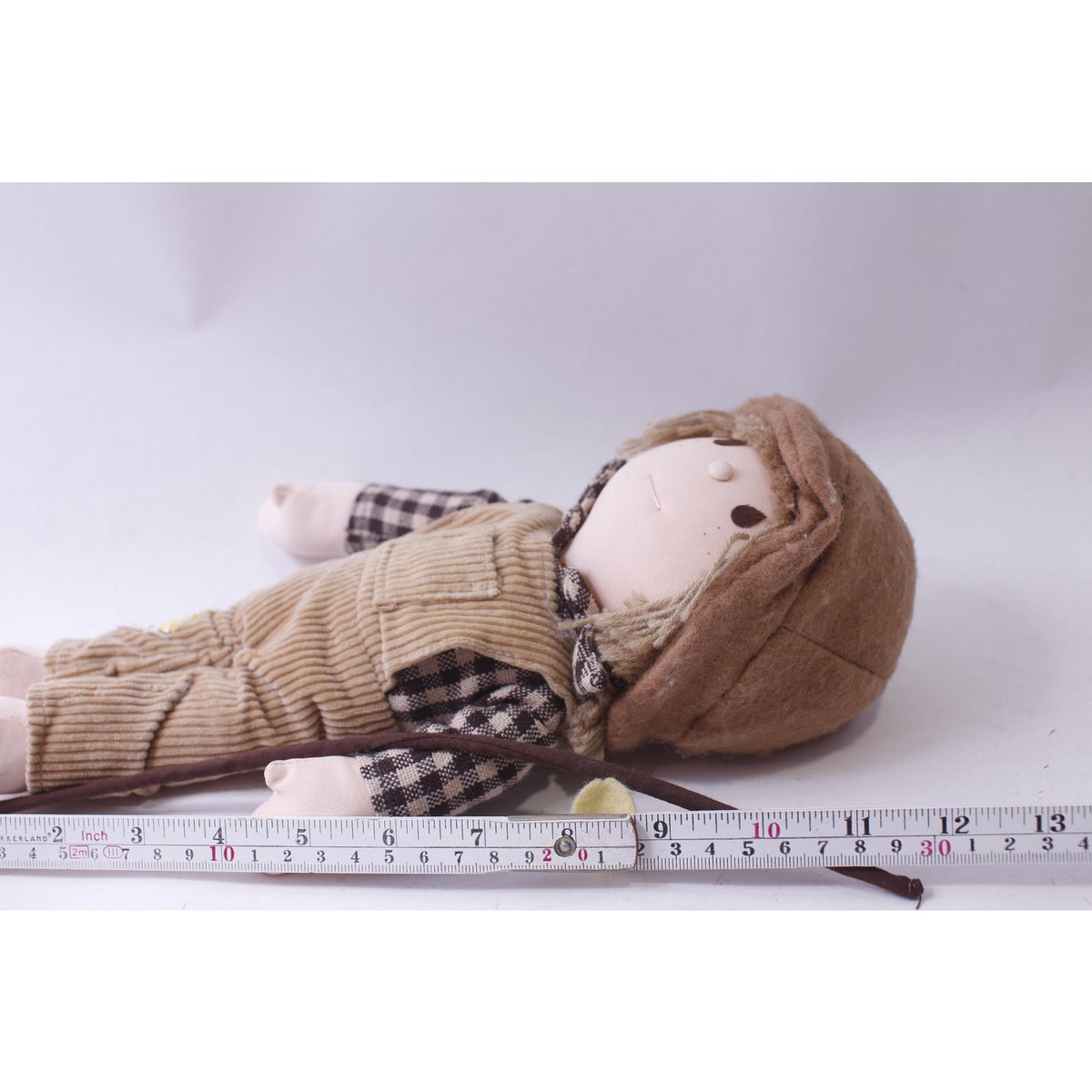 Woodrow the Fishing Boy, Plush Doll with Pole and Fish, 12 inches, 1982, Applause, Vintage, Collectible, ~ 241003-DIAF 1298