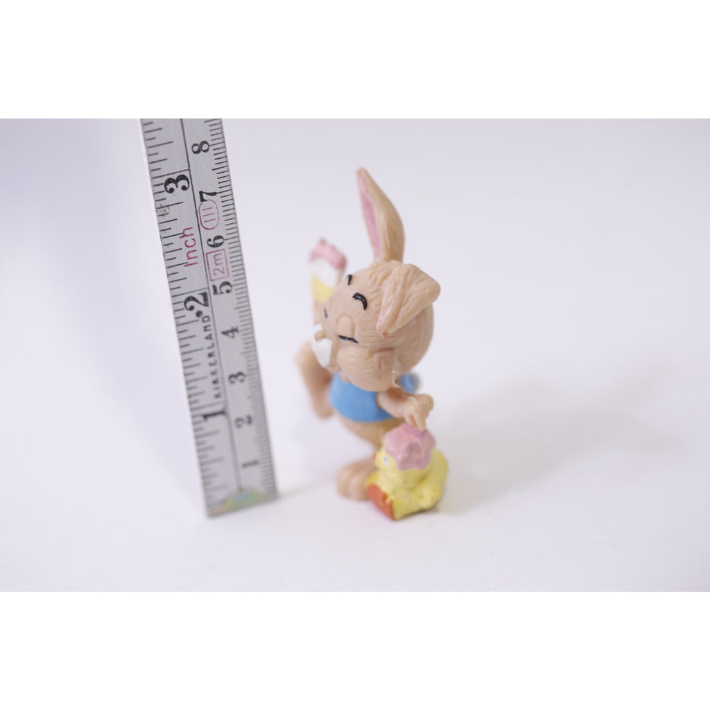 Easter Bunny PVC Figure Holding Paintbrush with Chick 1980s Toy, 251028-WH 289