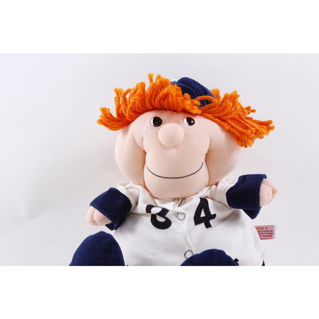 Kamar, Rare, Production Sample, Babe Ruth, Baseball Player, White Blue Uniform, Style 7708, Soft, Plush, Doll, Vintage 20-01-272