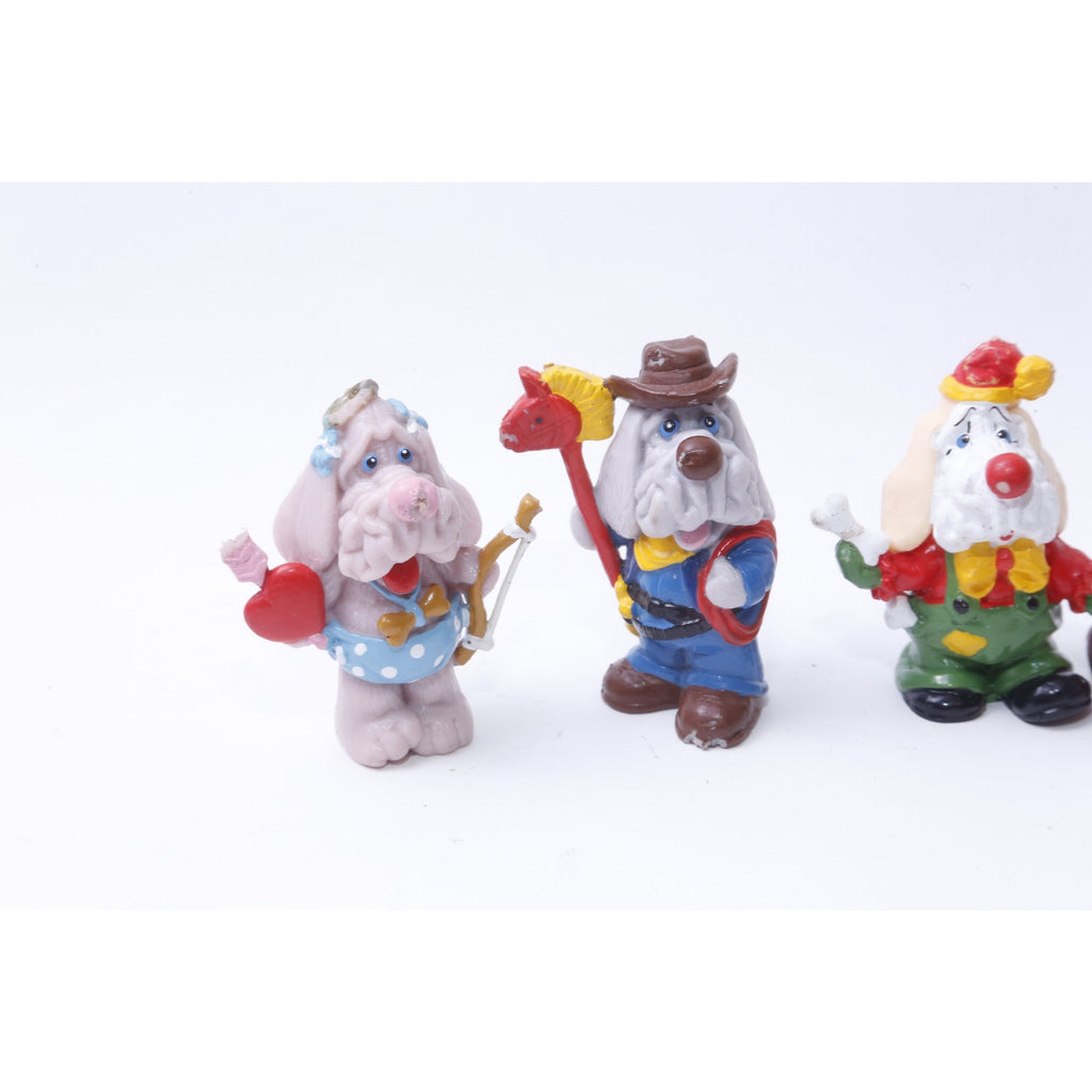 Ganz Wrinkles, Dogs, PVC, Figures, Cupid, Clown, Gymnast, Cowboy, Painted, Dressed Animals, Toy, Vintage, Collectible, ~ 20-01-1123