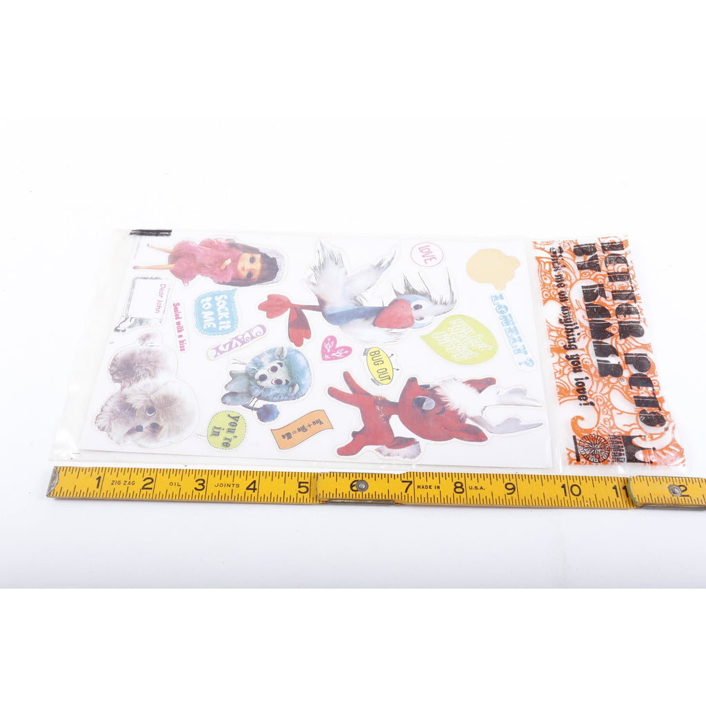 Kamar, Letter Pets, EXTREMELY RARE Sticker Sheet, Phrases, Friendship, Soft Toys, Mod Dolls, Children, Vintage, Collection ~ 20-01-159 246
