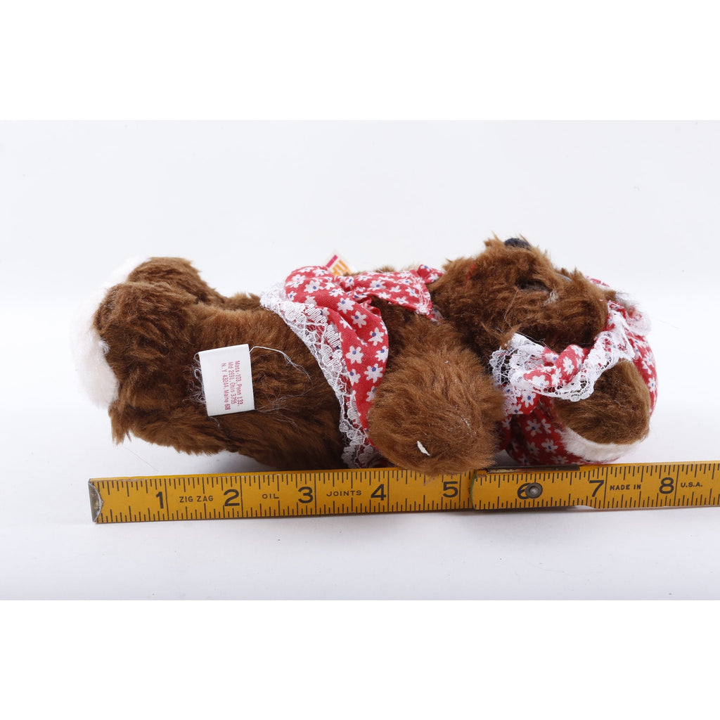 Kamar, Rare, Prototype, Sample, Heidi, Brown, Bear, Style 3427, Red Dress, Soft, Plush, Doll, Stuffed Animal, 884