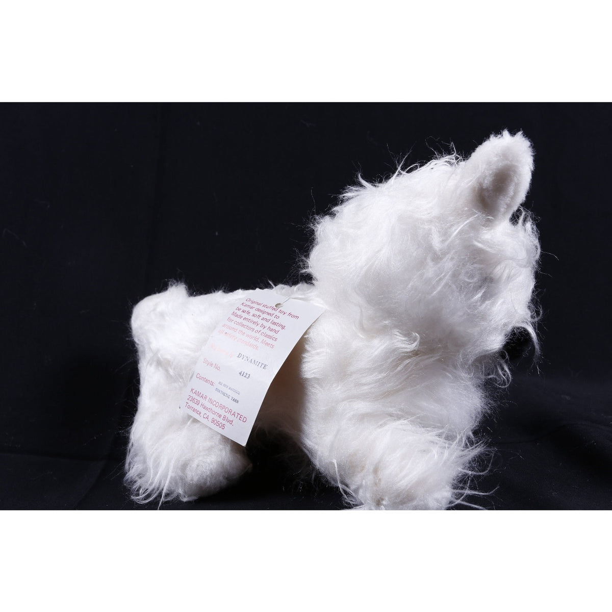 Kamar, Rare, Employee Sample, Dynamite, White, Puppy, Dog, Style 4123, Soft, Plush, Doll - 153