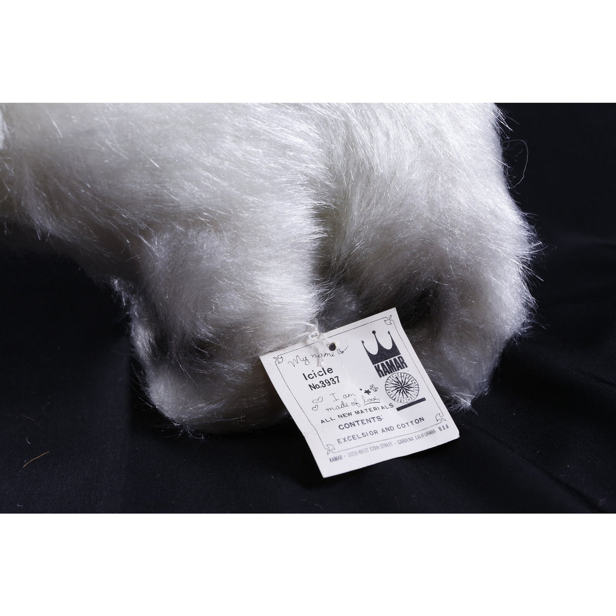 Kamar, Rare, Icicle, Cute, White, Polar Bear, Style 3937, Soft, Plush, Doll, Animal, Vintage, ~ 279