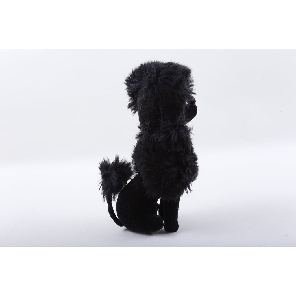 Kamar, Salesman Sample,Poodle, Black, Dog, Sitting, Puppy, Soft, Plush, Stuffed Animal, Toy, Vintage - 166