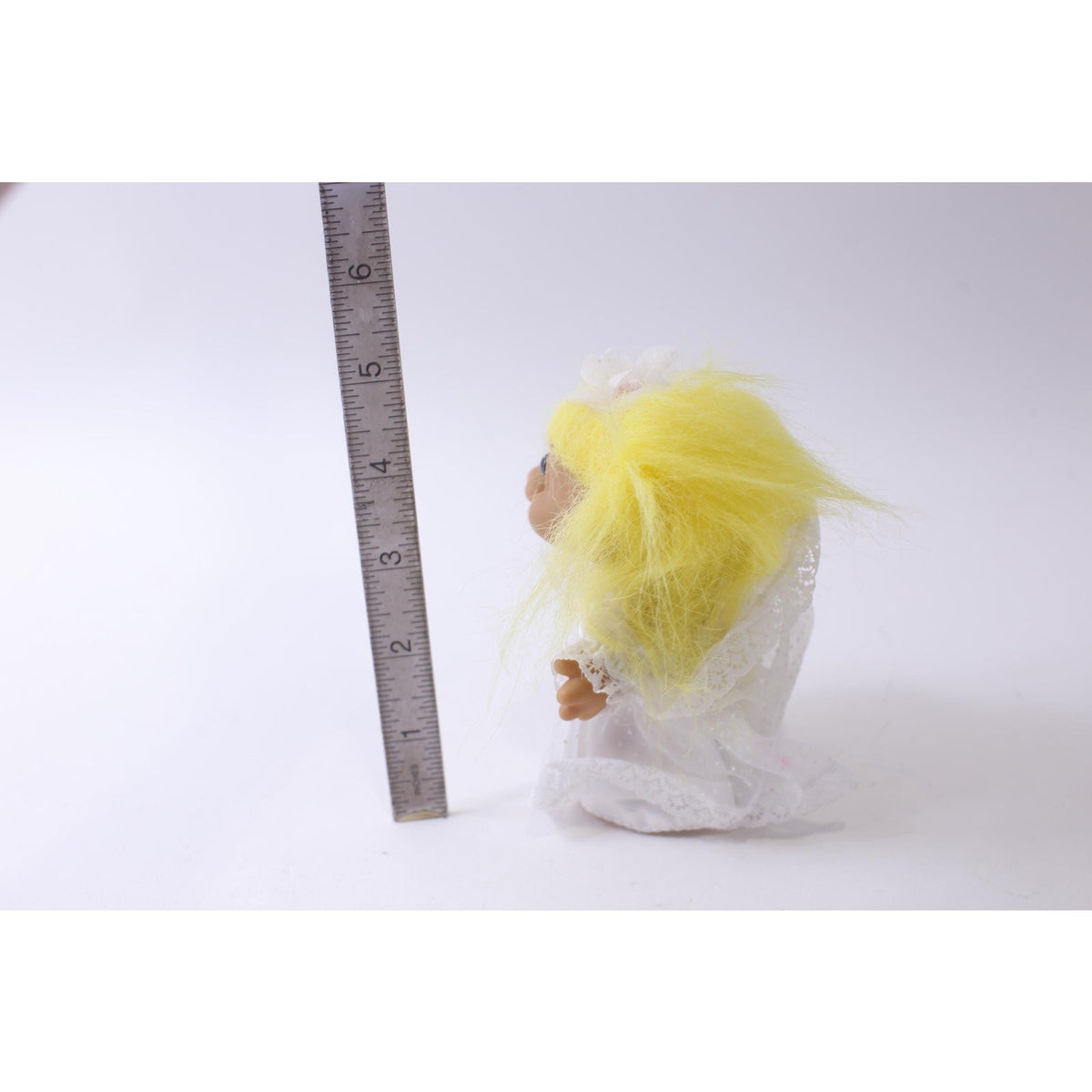 Russ Wedding Troll, Yellow Hair, Girl Doll, White Bridal Dress, Gift Idea, Collectible, Souvenir, ~ 241230-WH 11