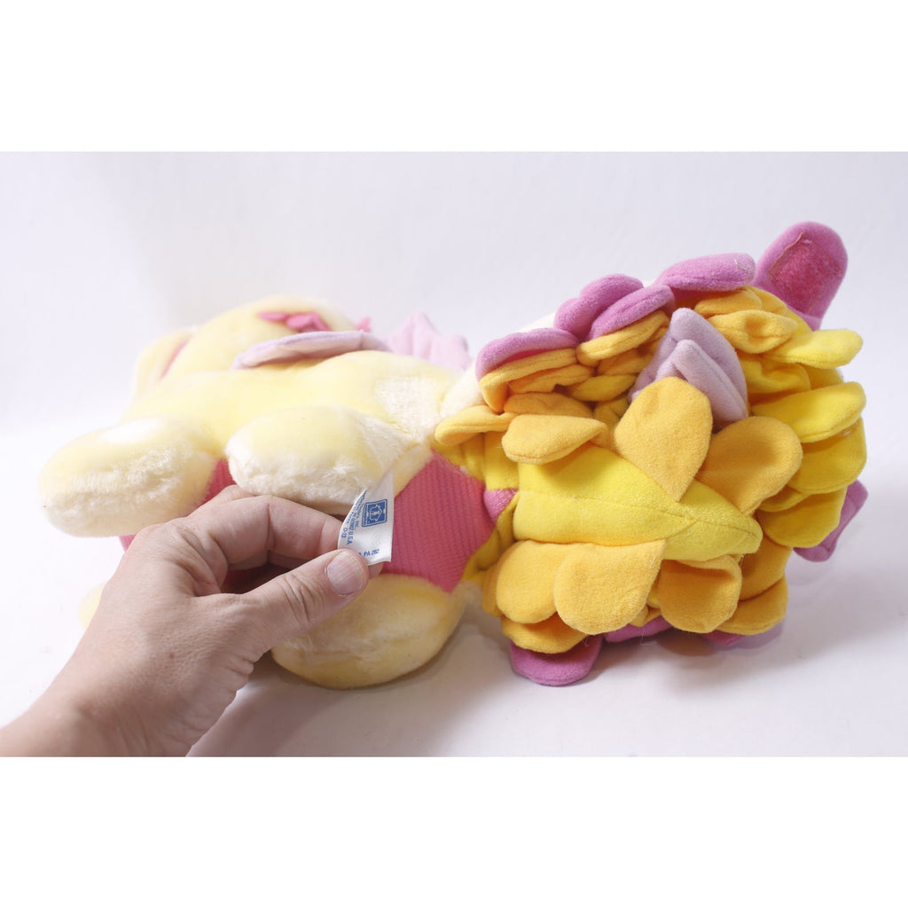 Vintage 1987 Hasbro Be More Plush Dragon Yellow and Pink Soft Toy ~ 260423-WH 1093