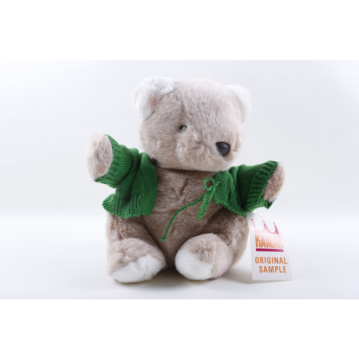 Kamar, Rare, Prototype, Sample, Teddy Bear, Green Sweater, 1985, 5211, Soft, Plush ~ 625