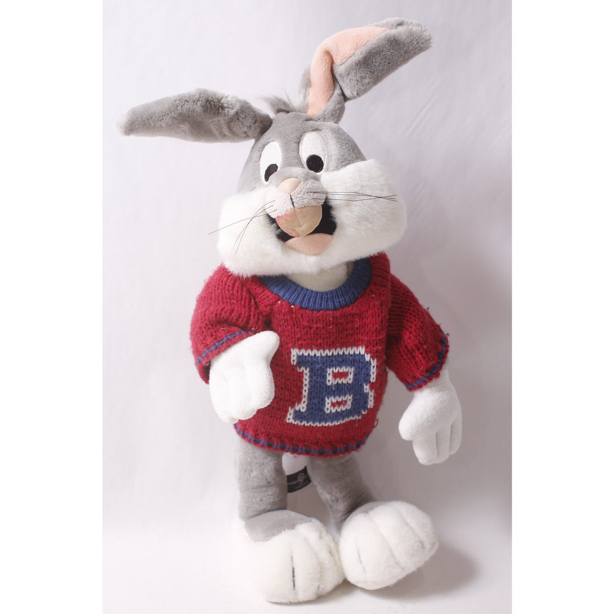 1990s Looney Tunes Bugs Bunny in Red Sweater Plush Warner Bros ~ 260423-WH 1095