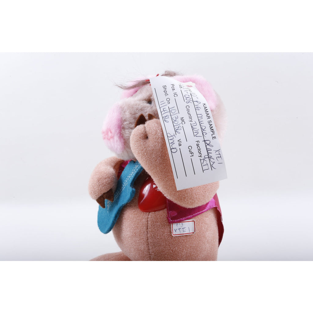 Kamar, Rare, Prototype, Sample, Pig, Guitar Player, 1986, Guitar, Heart, Plush, Soft, Toy, Stuffed Animal, ~ 20-01-185