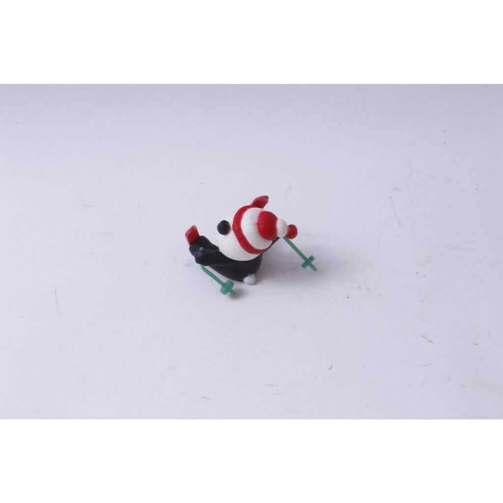Christmas, Panda, Skiing, Merry Kissmas, PVC, 2", Figure, Animal, Winter, Holiday, Toy, Vintage, Collectible, ~ M-07-09