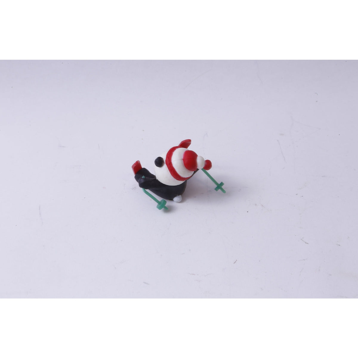 Christmas, Panda, Skiing, Merry Kissmas, PVC, 2", Figure, Animal, Winter, Holiday, Toy, Vintage, Collectible, ~ M-07-09