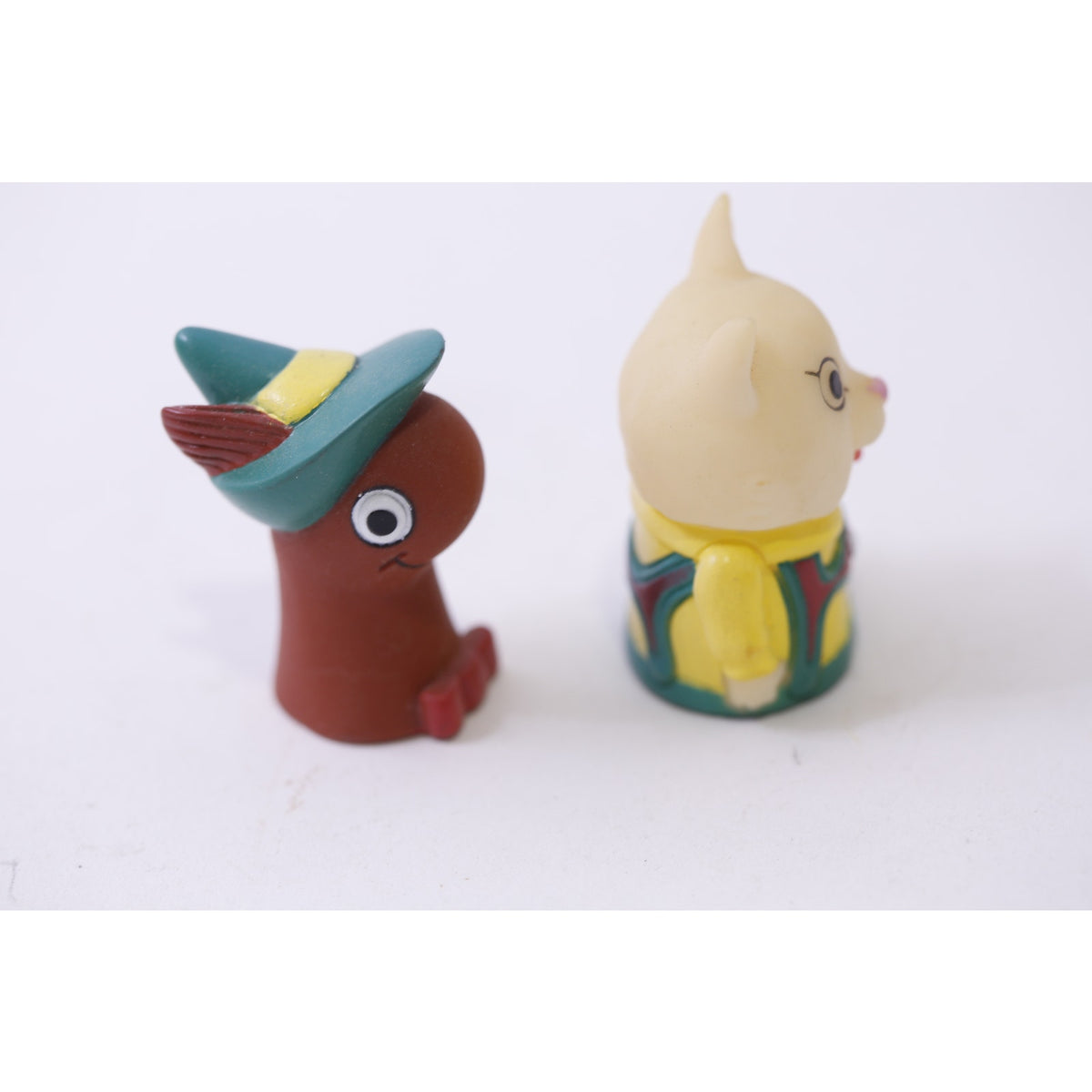 1993 Richard Scarry Finger Puppets Worm and Cat PVC Figures Toy, 251028-WH 289